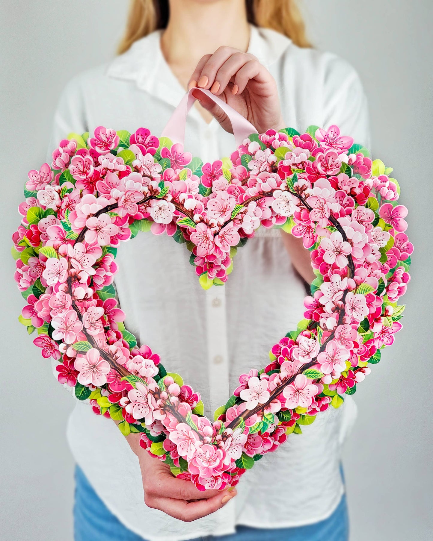 Cherry Blossom Wreath Pop-up Greeting Card