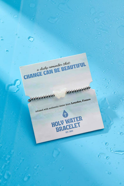 Holy Water Bracelet - HOLY WATER BUTTERFLY BRACELET: Crystal Pearl