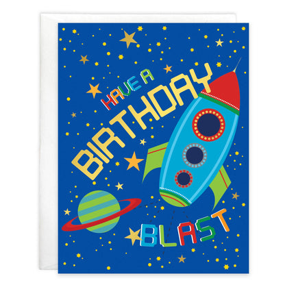 GINA B DESIGNS - Birthday Greeting Card - Birthday Blast Off