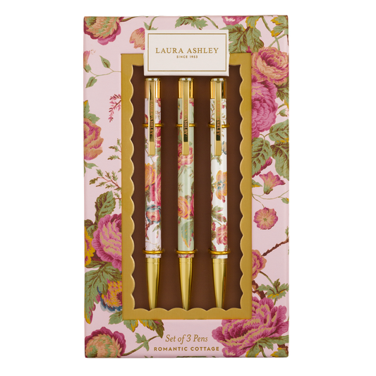 Laura Ashley Pen Set of 3 - Romantic Cottage