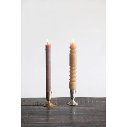 Rustic Forged Cast Iron Taper Holder, Pair