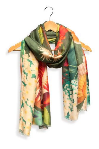 Emerald Vivid Floral Scarf