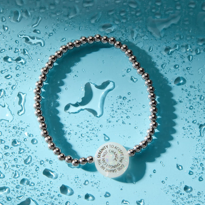 Holy Water Bracelet - HOLY WATER SERENITY PRAYER BRACELET: Crystal Pearl