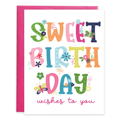 GINA B DESIGNS - Birthday Greeting Card - Sweet Flowers Birthday