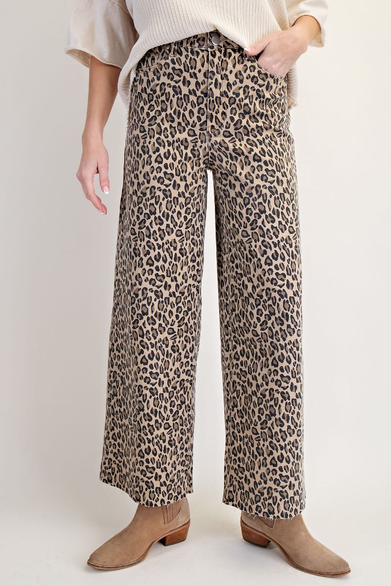 Animal Print Twill Pant