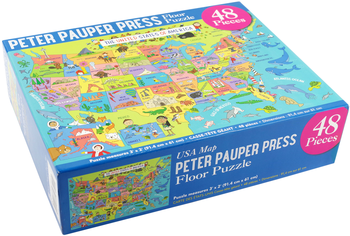 Peter Pauper Press - USA Map Kids' Floor Puzzle