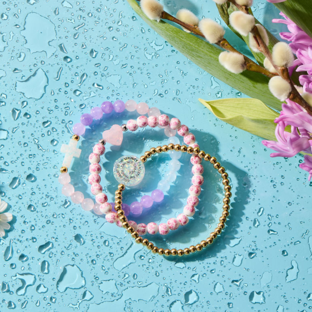 Holy Water Bracelet - HOLY WATER SERENITY PRAYER BRACELET: Crystal Pearl
