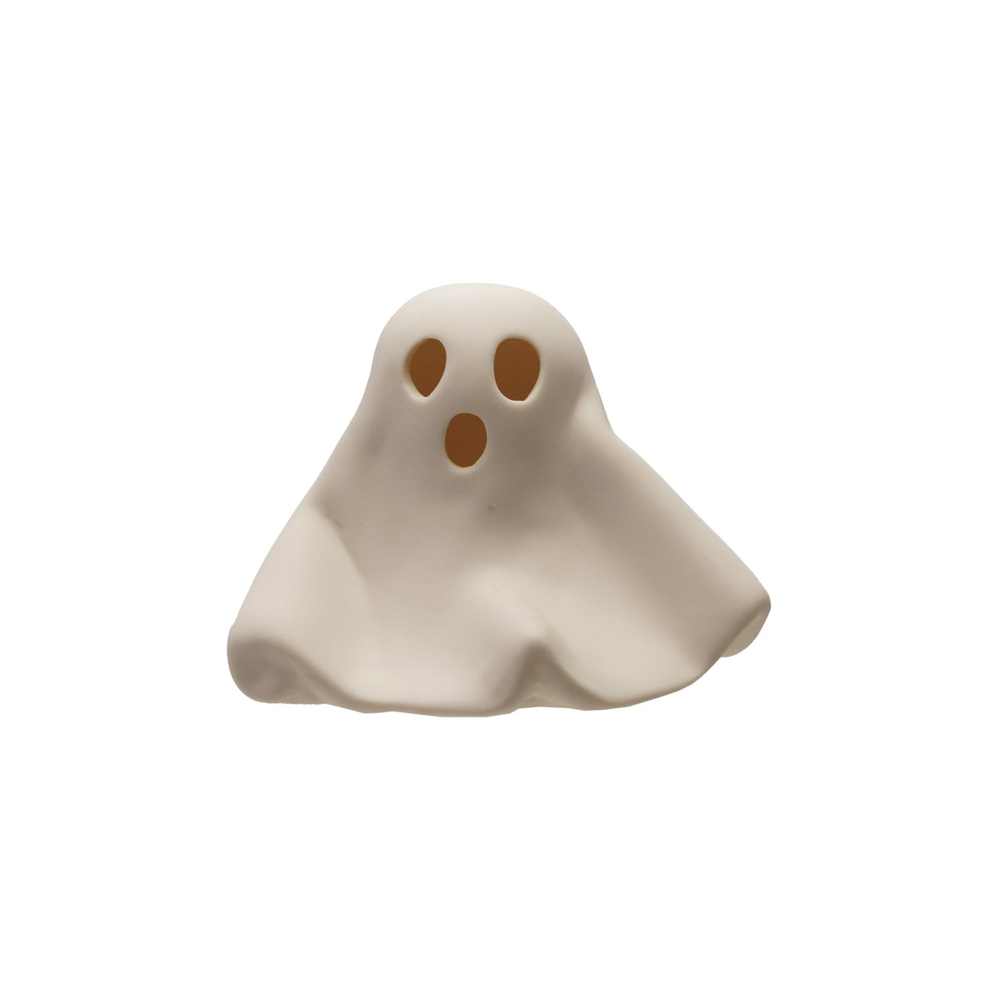 Stoneware Bisque Ghost with LED Light, White (Batteries Included)