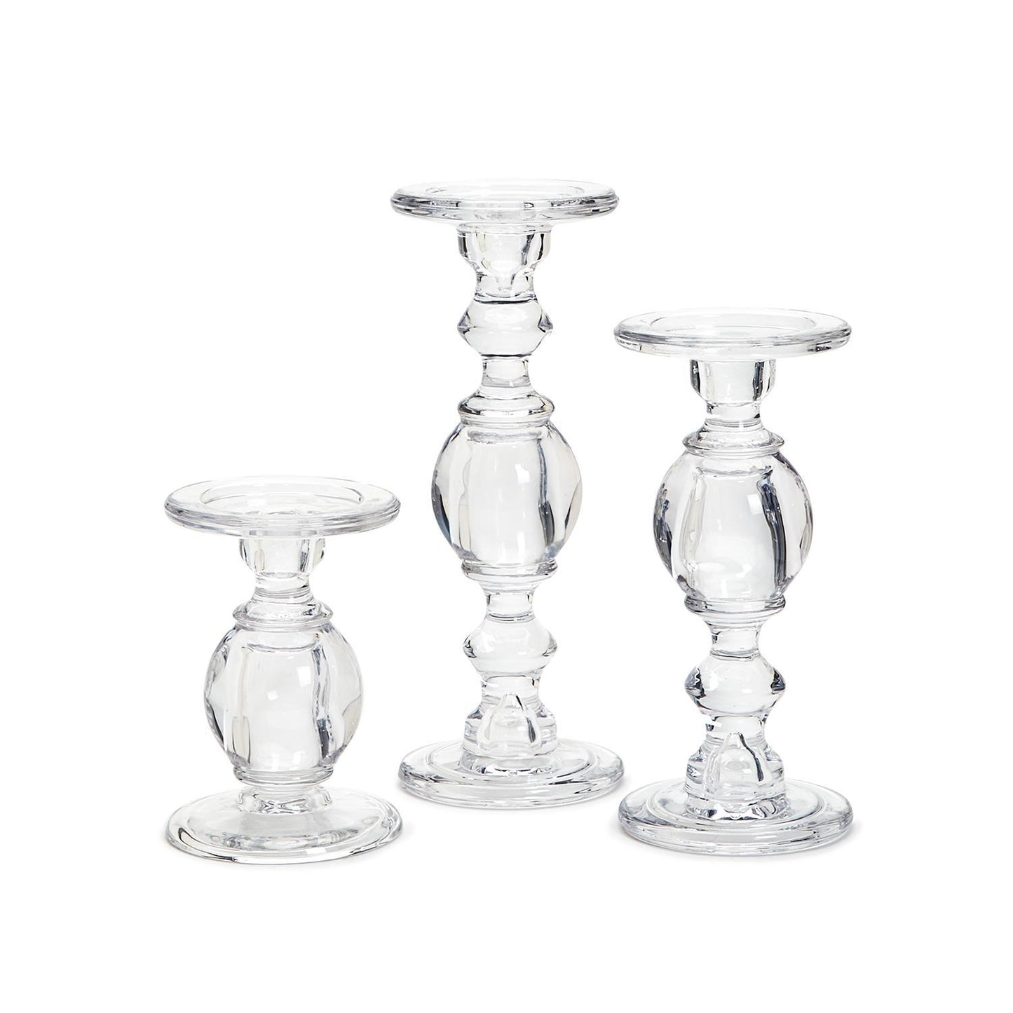 Glass Pedestal Candle Holders
