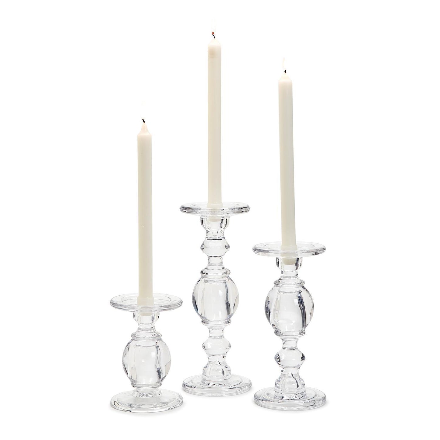 Glass Pedestal Candle Holders