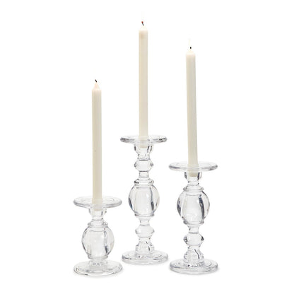 Glass Pedestal Candle Holders