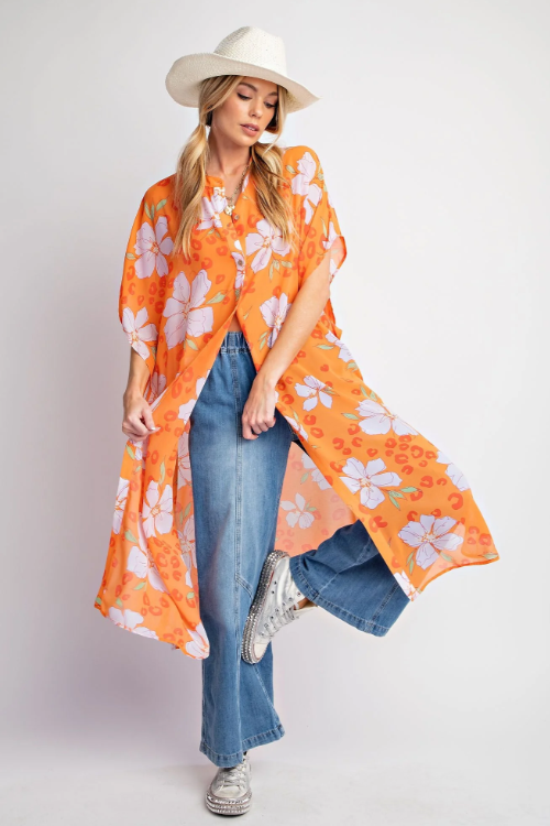 Orange Chiffon Duster