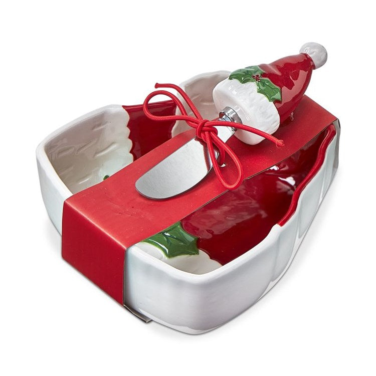 SCULPTED HAT BOWL & SPRD SET/2