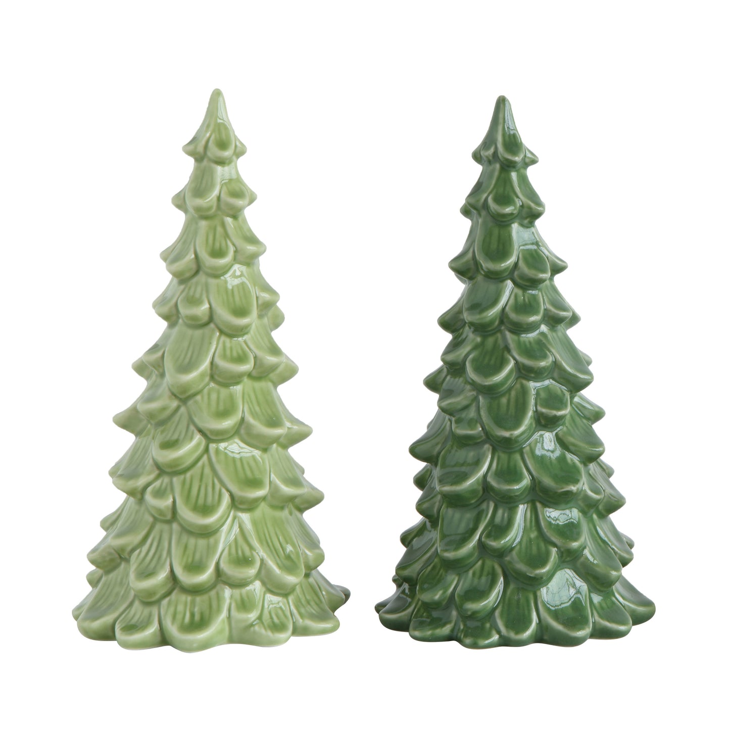 8" Ceramic Christmas Trees – Light or Dark Green