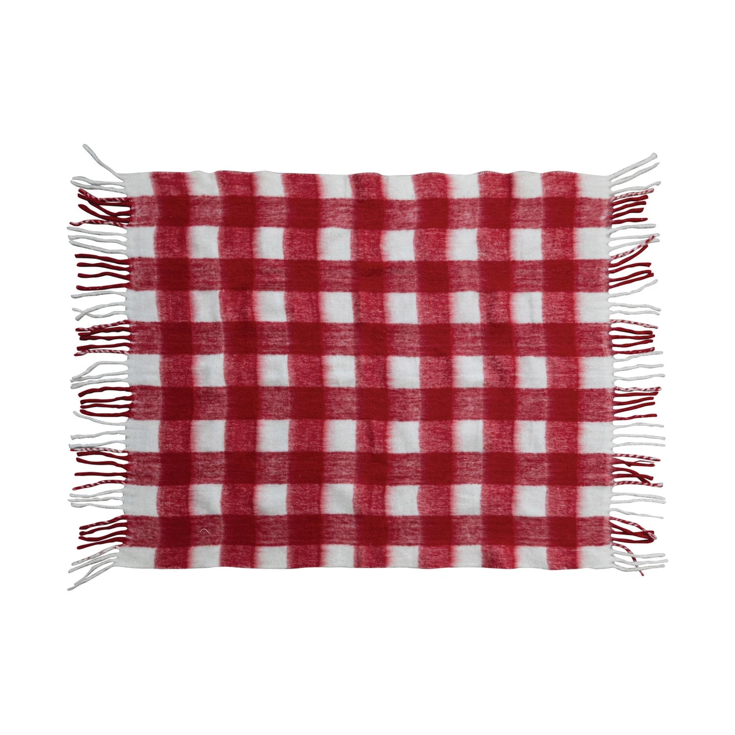 Red Gingham Fleece Throw