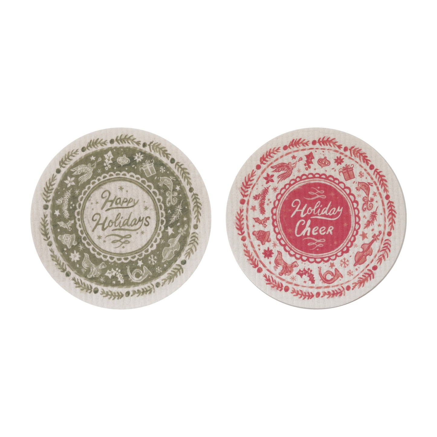Reusable Cellulose Sponge Cloth with Holiday Design & Saying, 2 Styles