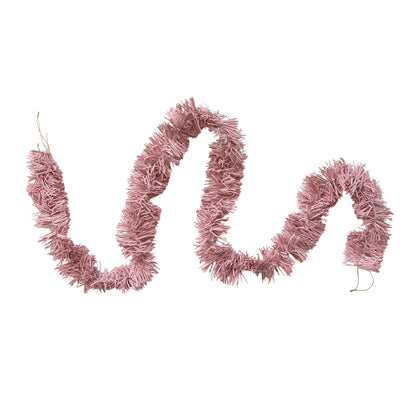 Pink Tinsel Garland in Recycled Paper with Metallic Accents