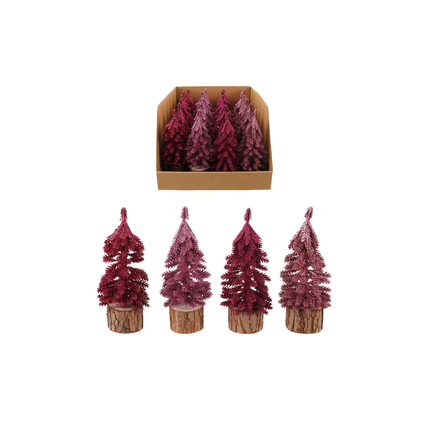 Pink Glitter Plastic trees
