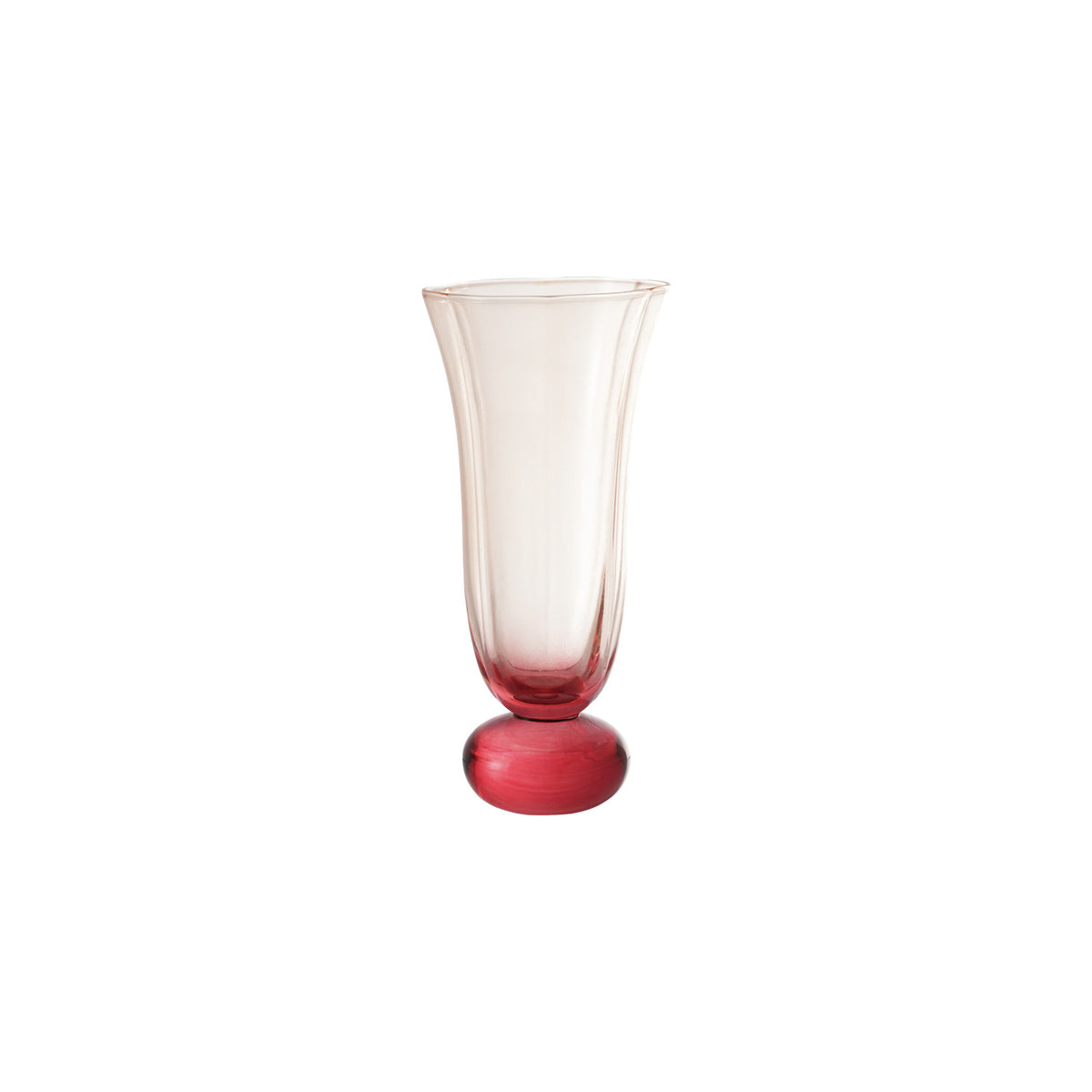 Blush Fluted Drinking Glass with Ball Stem