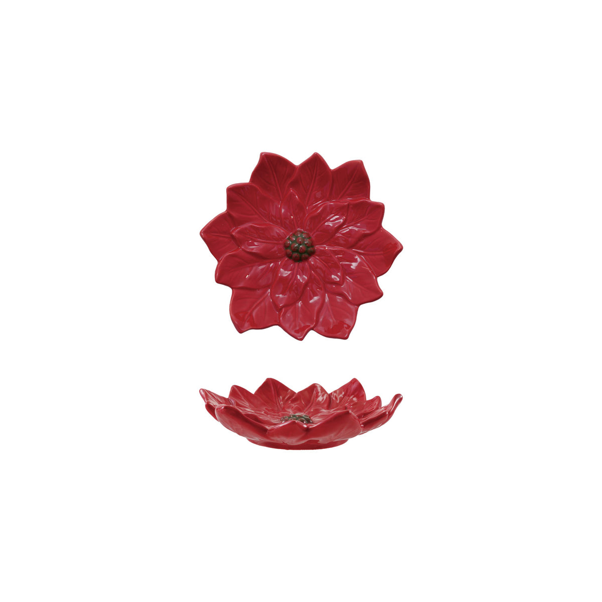 Red Pointsettia Plate