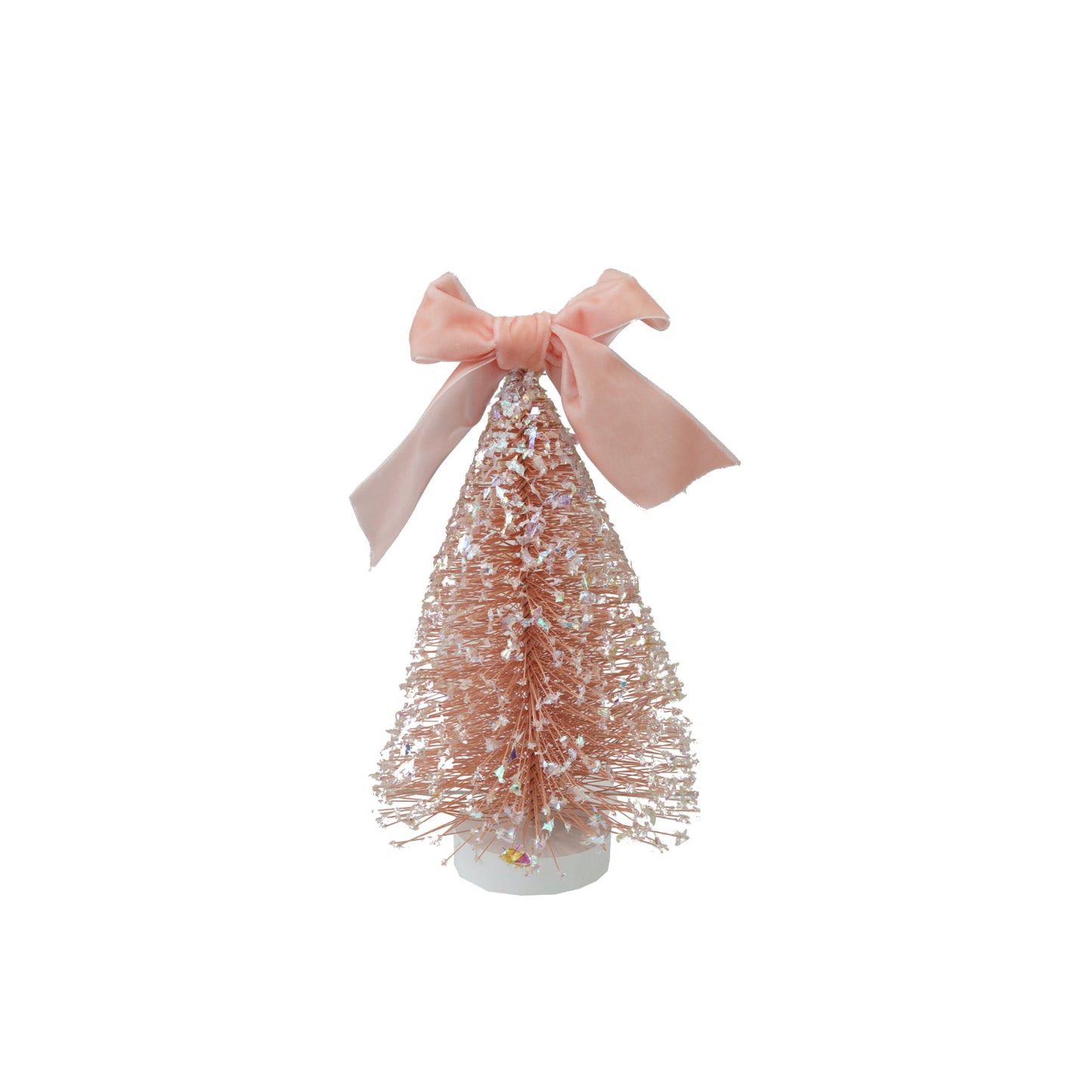 Pink Bottle Brush Tree with Velvet Bow