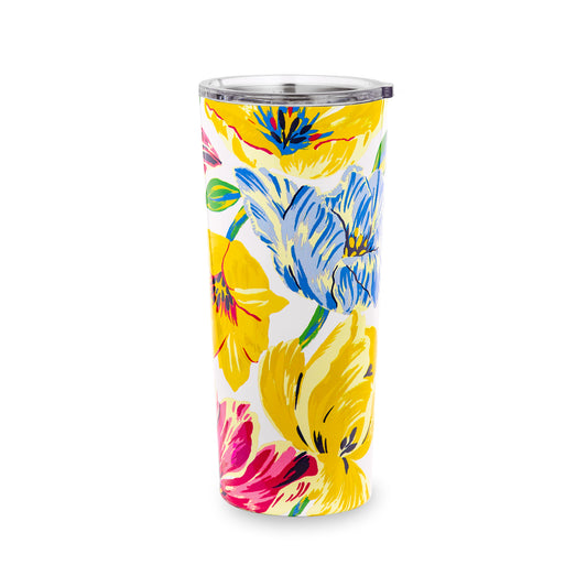 Stainless Steel Tumbler, Painted Tulips