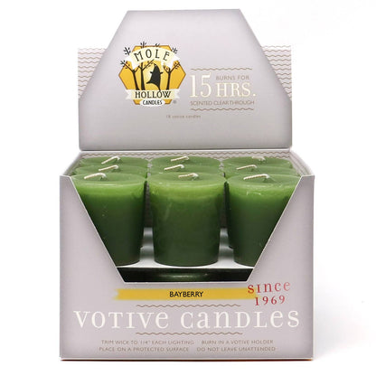Mole Hollow Candles - Bayberry Scented Votive Candles, Sold as each