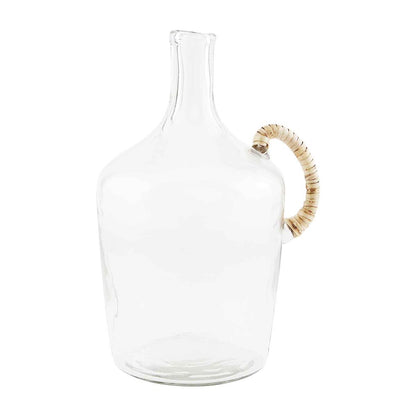 Glass jug with wrapped