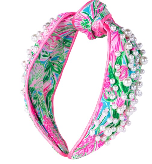 Embellished Knotted Headband in Coming In Hot by Lilly Pulitzer