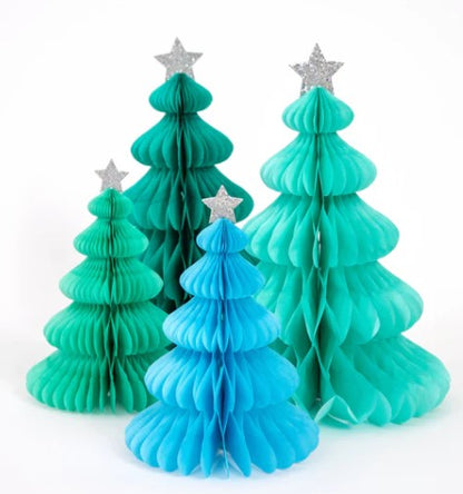 Rainbow Honeycomb Christmas Trees