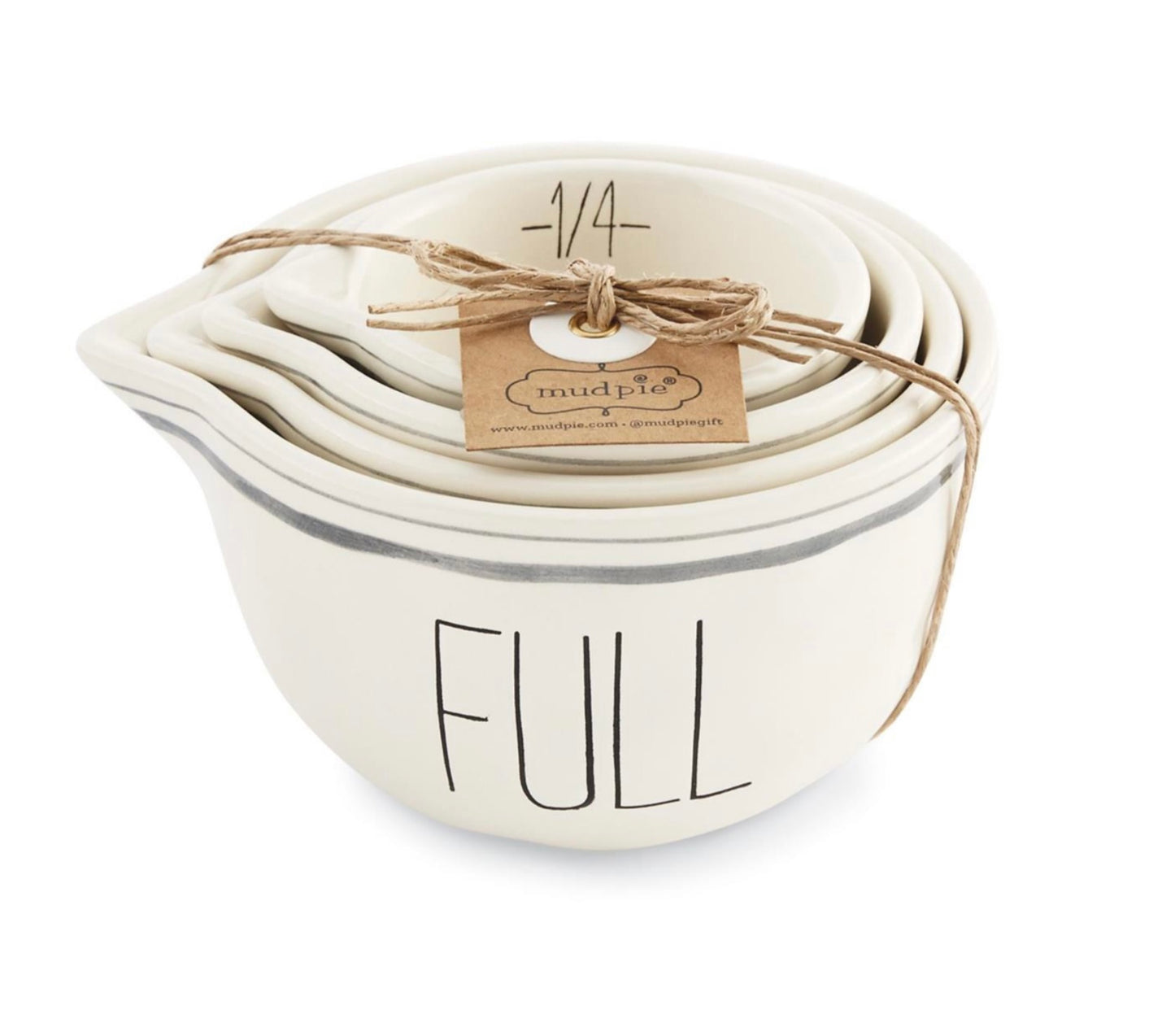 Striped Ceramic Measure Cup Set