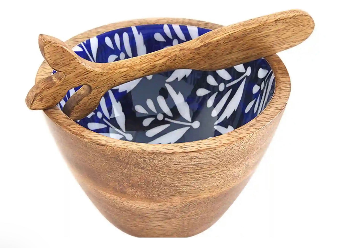 Mango wood dip bowl set/2