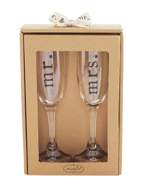 Mr. and Mrs. Champagne Glasses