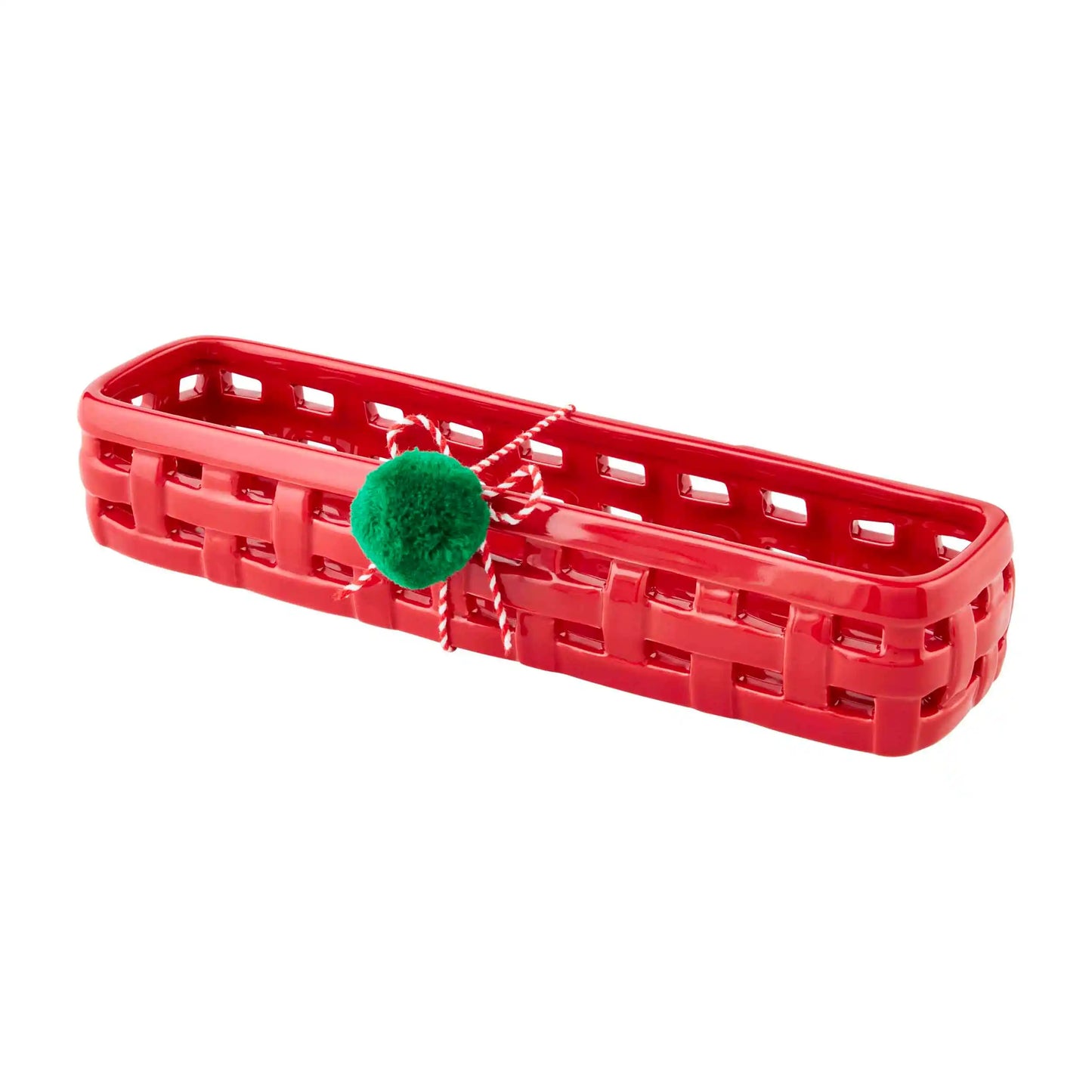 Christmas Woven Cracker Dish