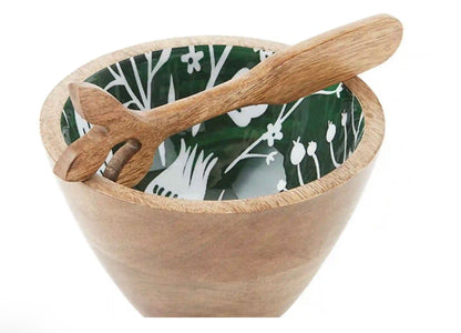 Mango wood dip bowl set/2