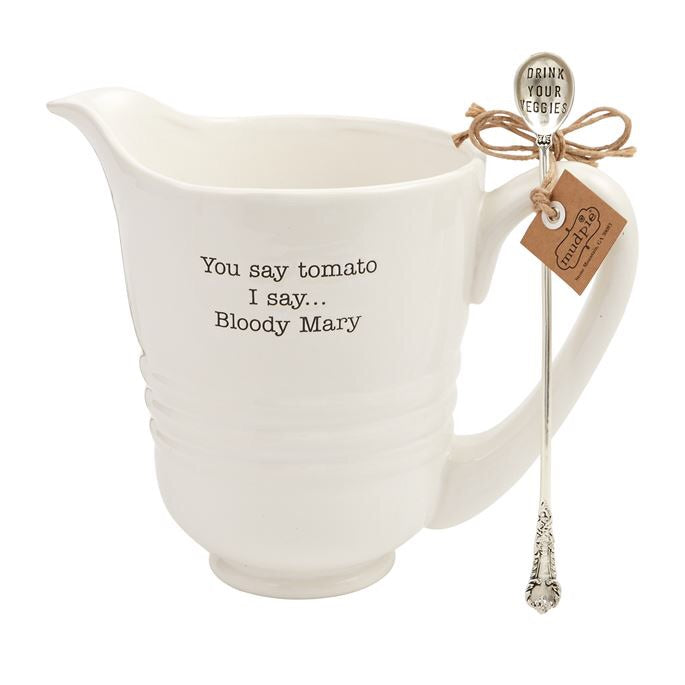 Bloody Mary Pitcher with Cocktail Spoon by Mud Pie
