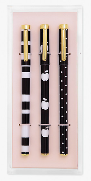 Fine Tipped Pen set with Acrylic Tray by Kate Spade