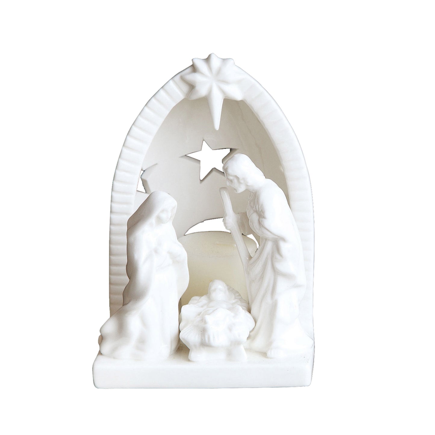 Ceramic Nativity Scene Votive