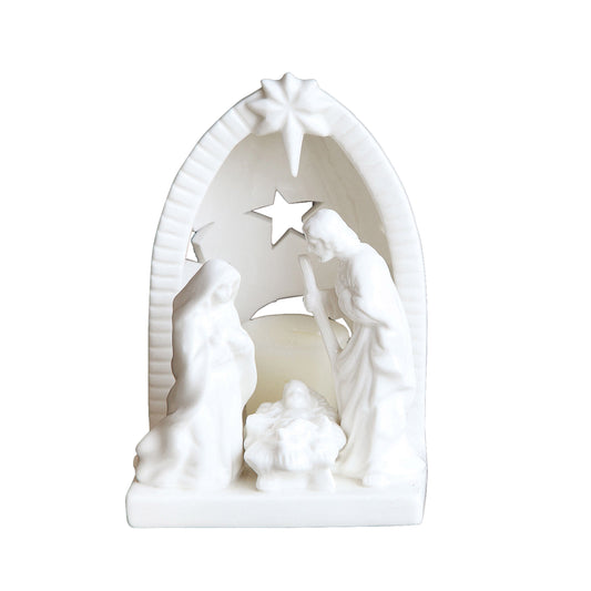 Ceramic Nativity Scene Votive