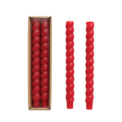 Twisted Candles in Red