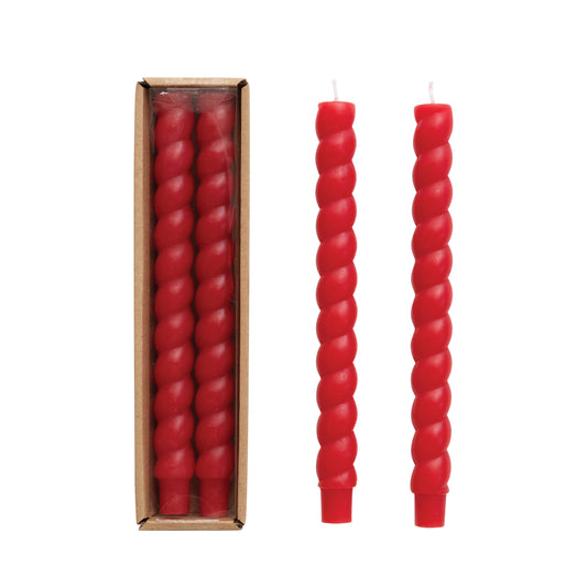 Twisted Candles in Red